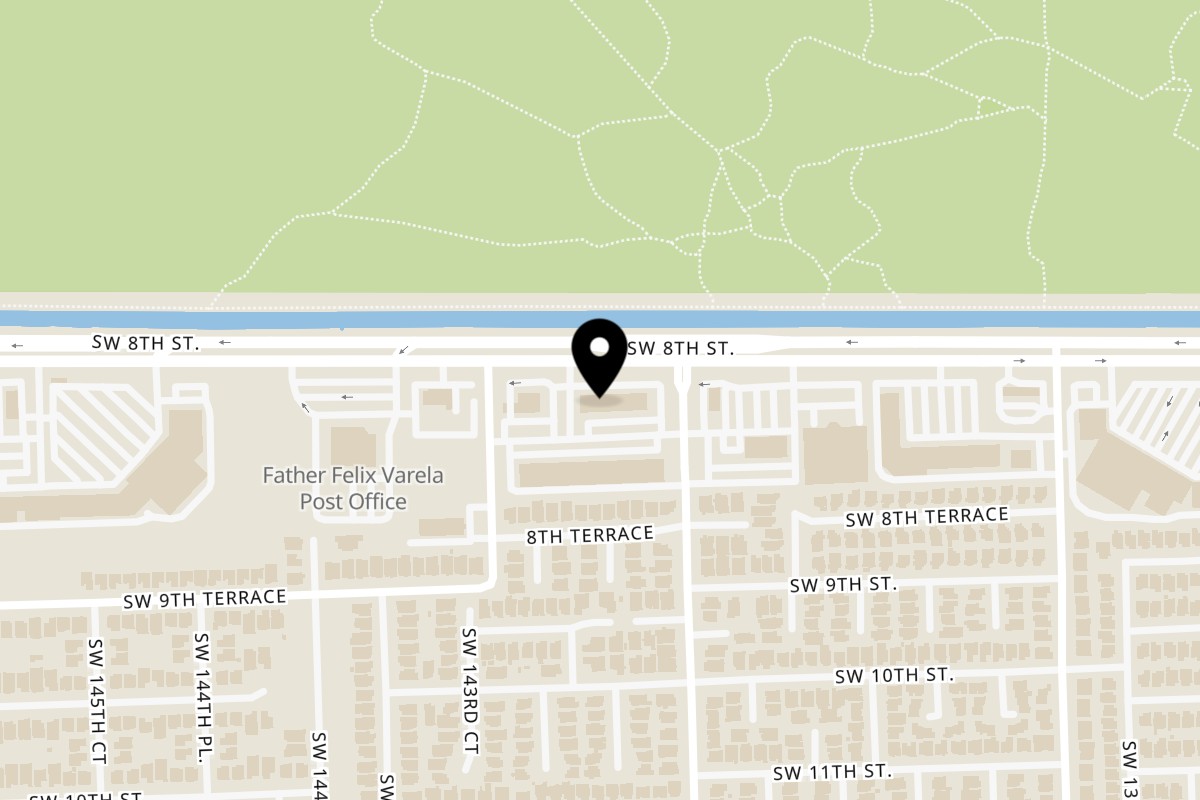 Map showing the location of Taqueria los Jalapeňos SW 8th St on 14264 SW 8th St in Miami