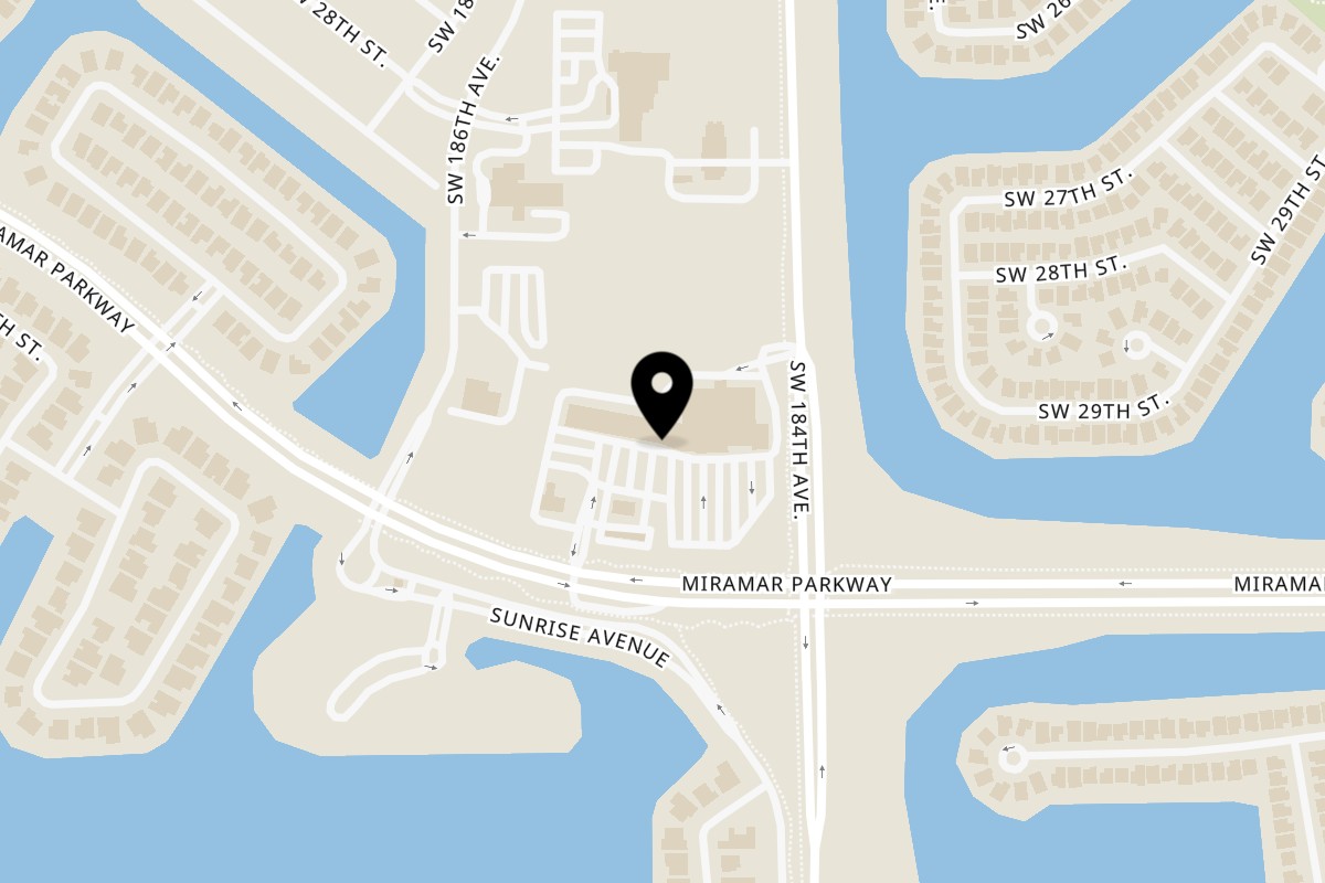Map showing the location of Taqueria los Jalapeňos 18421 Miramar Parkway on 18421 MIRAMAR PARKWAY in Miramar